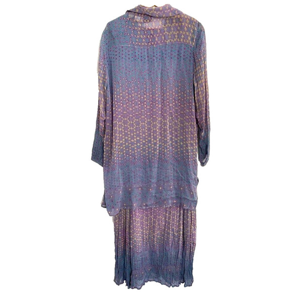 Lola P. Vintage Lavender Tiered Floral 2 piece Maxi Dress & top - size Medium - Picture 5 of 7